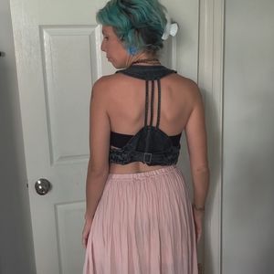 Last Kiss faux leather vest with "open" back